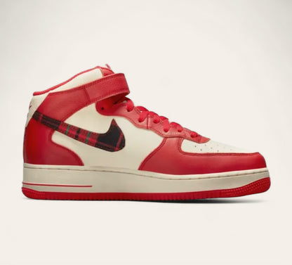 Nike Air Force 1 Mid ‘07 LX Plaid Cream Red