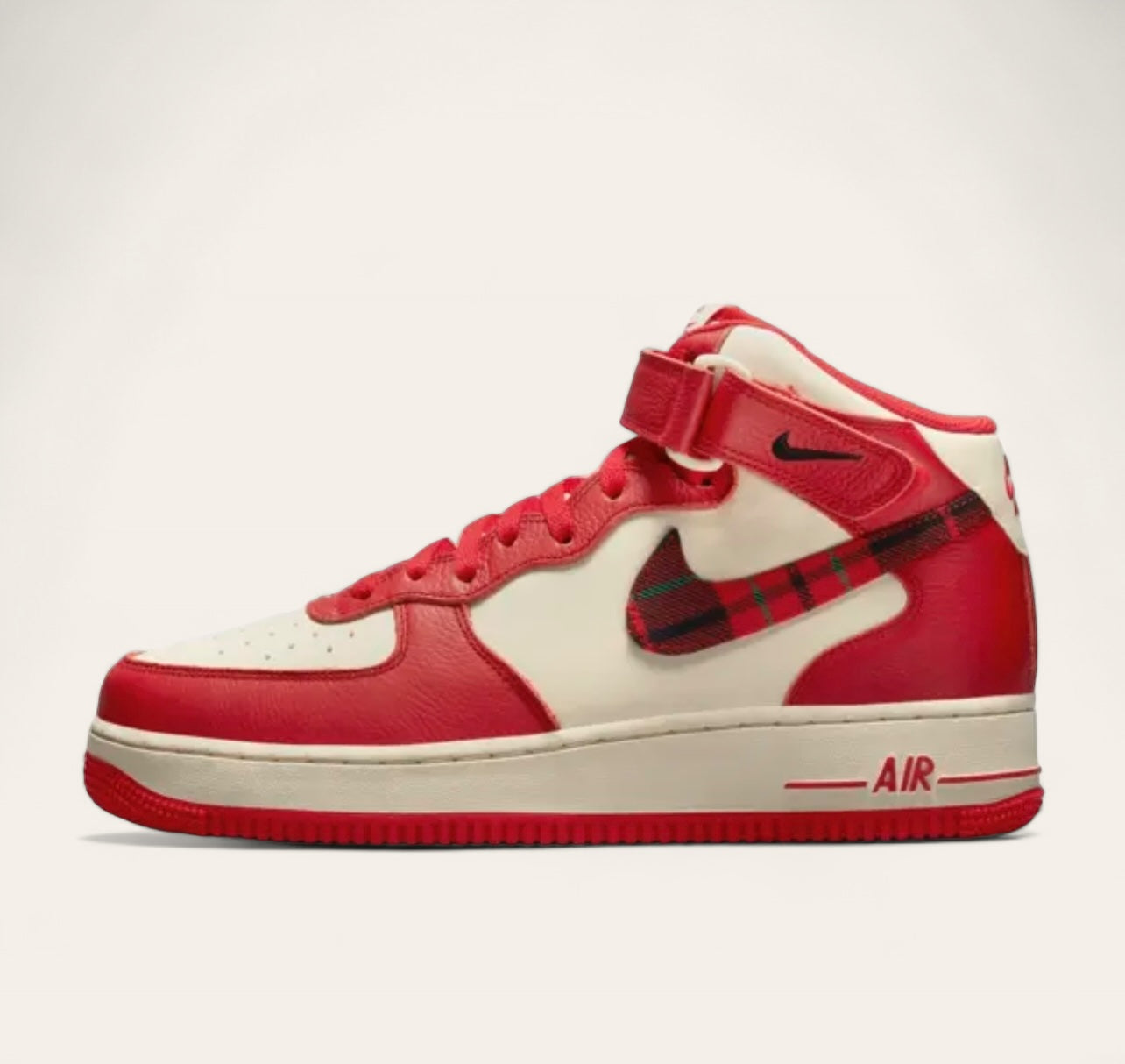 Nike Air Force 1 Mid ‘07 LX Plaid Cream Red