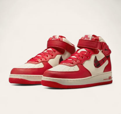 Nike Air Force 1 Mid ‘07 LX Plaid Cream Red