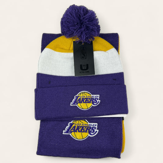 Set Gorro de lana más Bufanda Ultra game “Lakers”